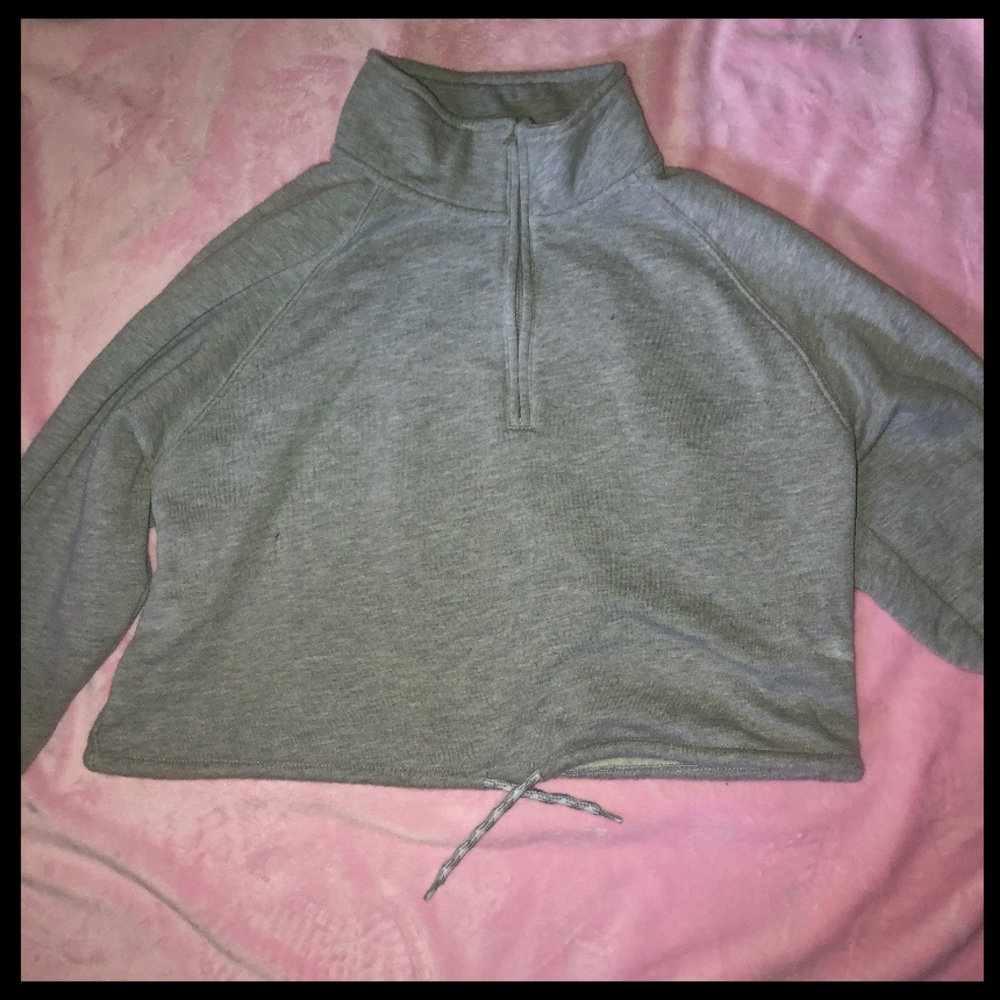 Half zip cropped sweater